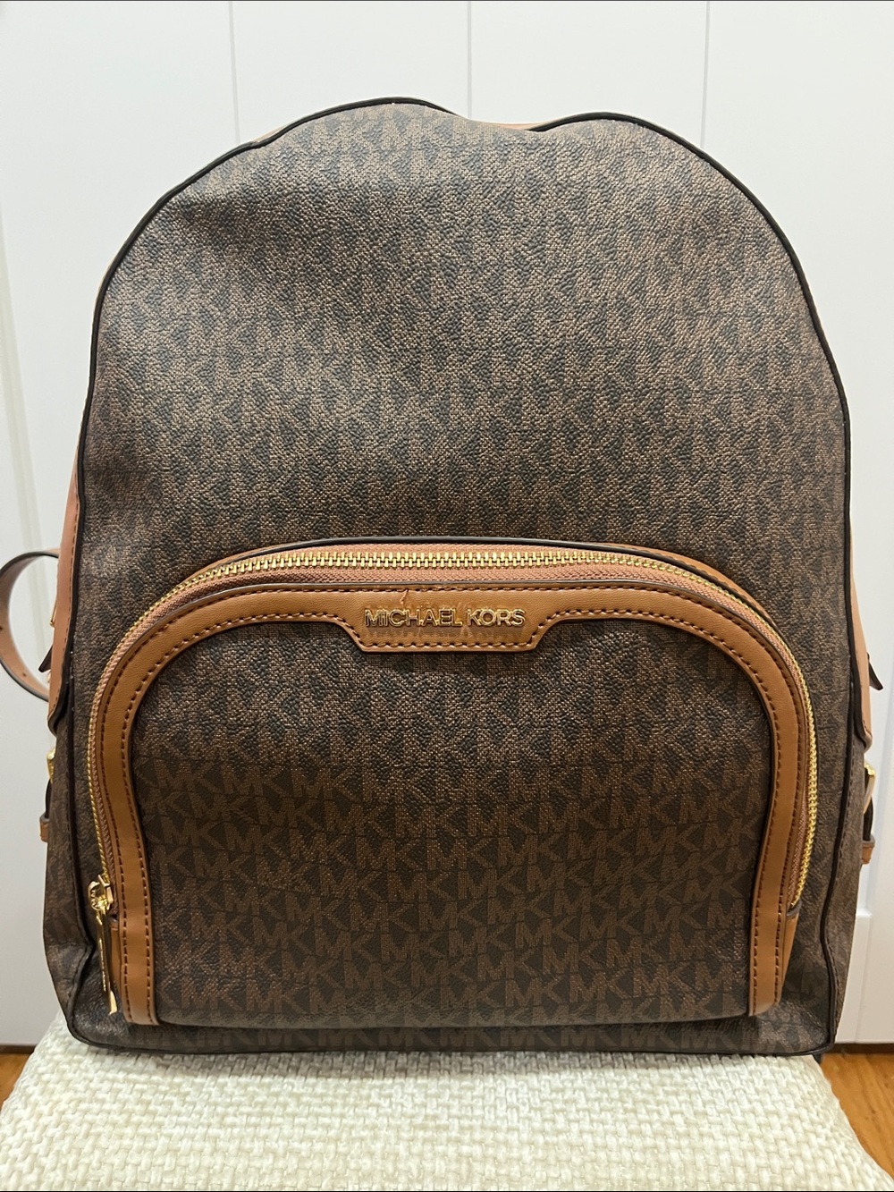 Michael Kors Brown/Tan Monogram Jaycee Backpack